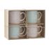 Set de 4 Căni tip Halbă Home ESPRIT Albastru Roz Gresie 355 ml 9,7 x 7 x 9,2 cm