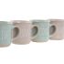 Set de 4 Căni tip Halbă Home ESPRIT Albastru Roz Gresie 355 ml 9,7 x 7 x 9,2 cm