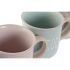 Set de 4 Căni tip Halbă Home ESPRIT Albastru Roz Gresie 355 ml 9,7 x 7 x 9,2 cm