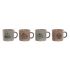 Set de Căni de Cafea Home ESPRIT Albastru Roz Gresie 180 ml 4 Piese