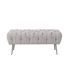Banchetă Home ESPRIT Gri Argintiu Poliester Metal 103 x 46 x 42 cm