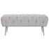 Banchetă Home ESPRIT Gri Argintiu Poliester Metal 103 x 46 x 42 cm