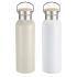 Sticlă de apă Home ESPRIT Alb Bej Natural Bambus Oțel inoxidabil 500 ml (2 Unități)