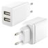 Încărcător de Perete KSIX 2 USB 2.4A Alb