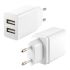 Încărcător de Perete KSIX 2 USB 2.4A Alb