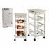 Cărucior pentru legume Kinvara JWKT-3035 Alb Metal lemn de pin Caramidă 37 x 76 x 37 cm Stand cu 3 niveluri