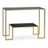 Mobilier pentru Hol BIG-S3605005 Negru Auriu* Metal Geam