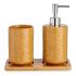 Set de Baie Berilo PLH03242-3 Cămilă Bambus polipropilenă ABS čtverce 9 x 18,5 x 20 cm