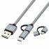 Cablu USB la Micro USB și USB-C CoolBox COO-CAB-U2MC-GR Gri