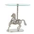 Masa laterală DKD Home Decor Transparent Aluminiu Geam Argintiu Cal (54 x 39 x 57 cm)