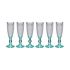 Pahar de șampanie Vivalto PR05720ZD/BHA6 Transparent Turquoise Sticlă 185 ml Puncte (6 Unități)