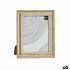 Ramă Foto Geam Auriu* Lemn Maro Plastic (26 x 2 x 31 cm) (6 Unități)
