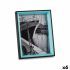 Ramă Foto Geam Negru Albastru Lemn MDF (3 x 22 x 17 cm) (6 Unități)