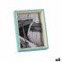 Ramă Foto Geam Albastru Alb Lemn MDF (3 x 22 x 17 cm) (6 Unități)