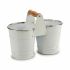 Ghiveci Ibergarden D60088-D Alb Argintiu Lemn Zinc Double 20 x 15 x 10,2 cm (24 Unități)