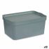 Cutie de depozitare cu capac Kipit TP594-2 Gri Plastic 7,5 L 21 x 14,2 x 32 cm (12 Unități)