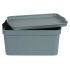 Cutie de depozitare cu capac Kipit TP594-2 Gri Plastic 7,5 L 21 x 14,2 x 32 cm (12 Unități)