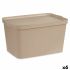 Cutie de depozitare cu capac Kipit TP596-3 Bej Plastic 24 L 29,3 x 24,5 x 45 cm (6 Unități)