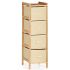 Dulap cu Sertare Crem Lemn Textilă 28 x 89 x 29,5 cm (2 Unități)