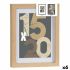 Ramă foto de Perete Natural Sticlă Lemn MDF 20,5 x 2,5 x 26,5 cm (6 Unități)