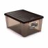 Cutie de depozitare cu capac Stefanplast Elegance Maro Plastic 15 L 29 x 17 x 39 cm (6 Unități)