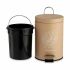 Coș de gunoi pentru hârtie cu pedală Berilo Tropical Bath Alb Bej Oțel Plastic 3 L (6 Unități)