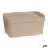 Cutie de depozitare cu capac Kipit TP594-3 Bej Plastic 7,5 L 21,5 x 14,5 x 32 cm (12 Unități)