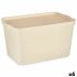 Cutie de depozitare cu capac Kipit TP596-3 Crem Plastic 24 L 29,3 x 24,5 x 45 cm (6 Unități)