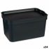 Cutie de depozitare cu capac Kipit TP592-1 Antracit Plastic 2,3 L 13,5 x 11 x 20 cm (24 Unități)
