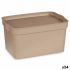 Cutie de depozitare cu capac Kipit TP592-3 Bej Plastic 2,3 L 13,5 x 11 x 20 cm (24 Unități)