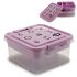 Casetă de Bijuterii Mov Transparent Plastic 24,5 x 11,5 x 26 cm (12 Unități)