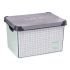 Cutie de depozitare cu capac Kipit Home Gri Plastic Hârtie milimetrică cu grilă 22 L 29 x 23,5 x 39 cm (12 Unități)