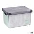 Cutie de depozitare cu capac Kipit Home Gri Plastic Hârtie milimetrică cu grilă 22 L 29 x 23,5 x 39 cm (12 Unități)