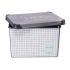 Cutie de depozitare cu capac Kipit Home Gri Plastic Hârtie milimetrică cu grilă 22 L 29 x 23,5 x 39 cm (12 Unități)