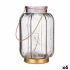 Lanternă LED Dungi Gri Auriu* Sticlă 13,5 x 22 x 13,5 cm (6 Unități)