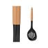 Spumieră Kinvara 79622 Negru Natural Lemn 11 x 35 x 4 cm (12 Unități)