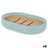 Săpunieră Berilo B5456BC-4 - 457 Albastru Rășină Bambus 12,5 x 2,5 x 8,5 cm (6 Unități)