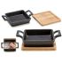 Crăticioară pentru servit tapas Kinvara 1277SJ4810 Maro Negru Bambus Fier 19 x 5 x 14 cm (12 Unități)