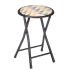Taburete pliant Geometric Negru PVC Metal 30 x 30 x 45 cm (10 Unități)