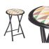Taburete pliant Geometric Negru PVC Metal 30 x 30 x 45 cm (10 Unități)