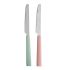 Set de Cuțite Kinvara CN-KT166096-1K Verde Roz Argintiu Oțel inoxidabil Plastic (12 Unități)