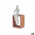 Figură Decorativă Flaut Dulce Argintiu Lemn Metal 13 x 27 x 13 cm